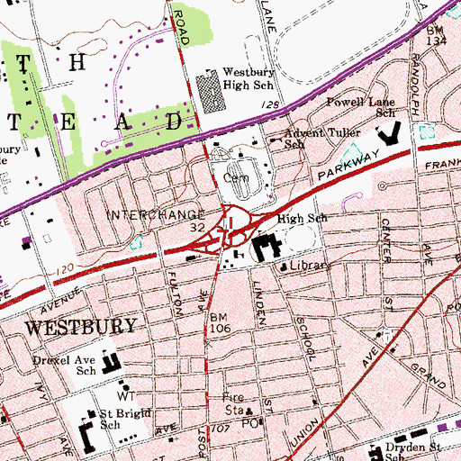 Topographic Map of Interchange 32, NY