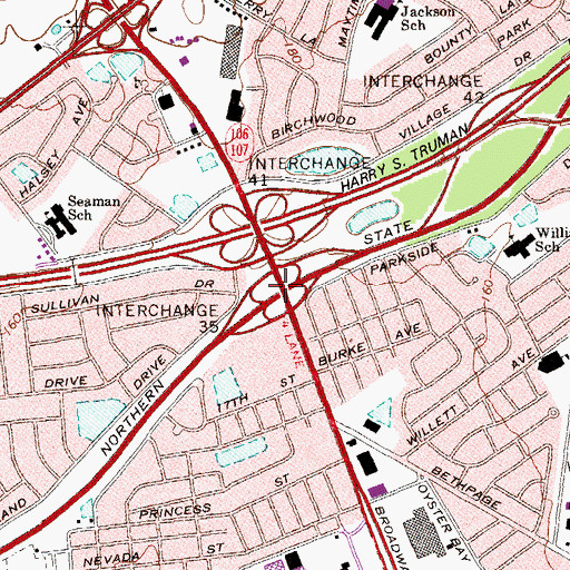 Topographic Map of Interchange 35, NY