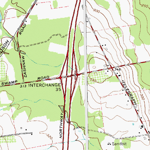 Topographic Map of Interchange 35, NY