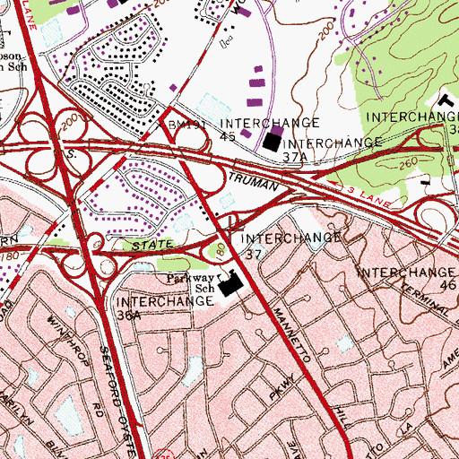 Topographic Map of Interchange 37, NY