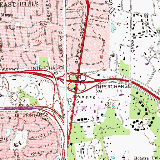 Topographic Map of Interchange 39, NY