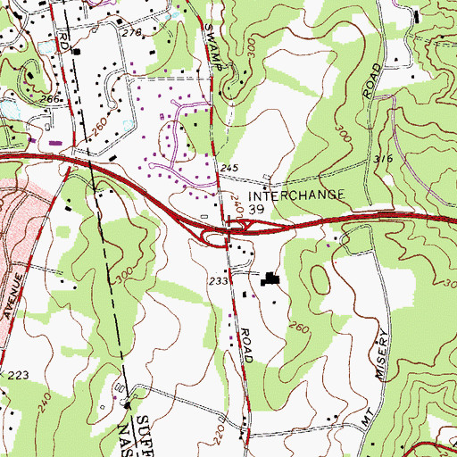 Topographic Map of Interchange 39, NY