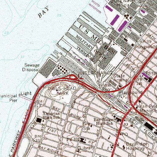 Topographic Map of Interchange 4, NY