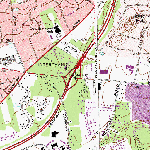 Topographic Map of Interchange 41, NY