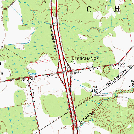 Topographic Map of Interchange 41, NY