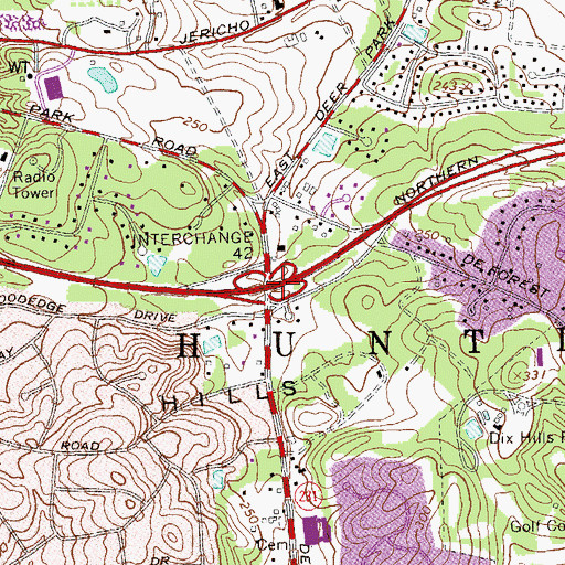 Topographic Map of Interchange 42, NY