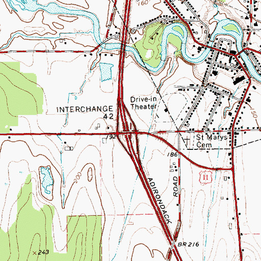 Topographic Map of Interchange 42, NY