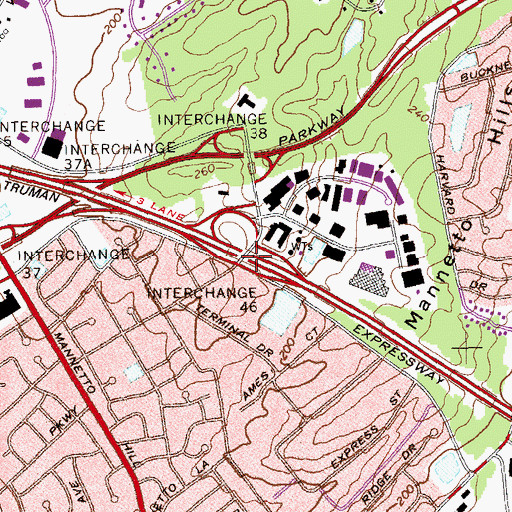 Topographic Map of Interchange 46, NY