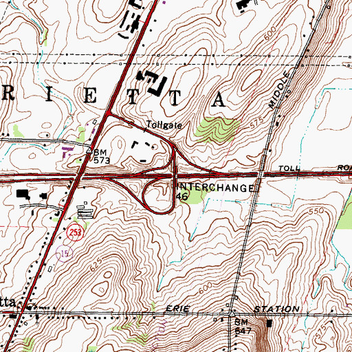 Topographic Map of Interchange 46, NY