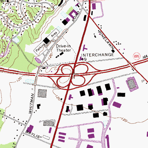 Topographic Map of Interchange 49, NY