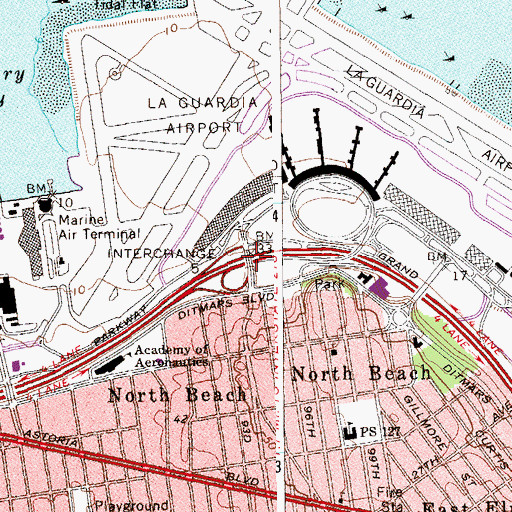 Topographic Map of Interchange 5, NY