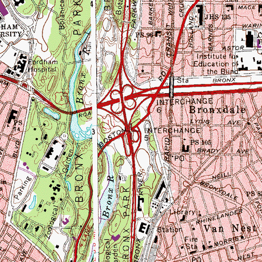 Topographic Map of Interchange 5, NY