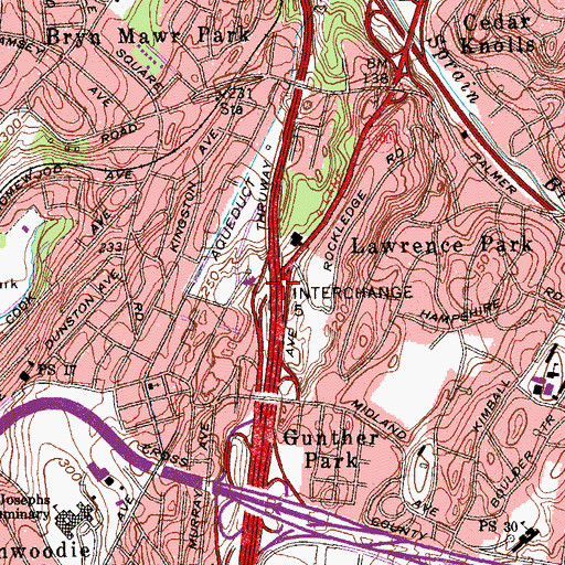 Topographic Map of Interchange 5, NY