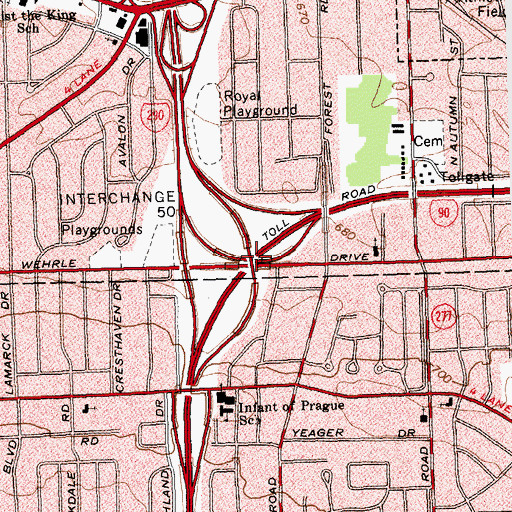 Topographic Map of Interchange 50, NY