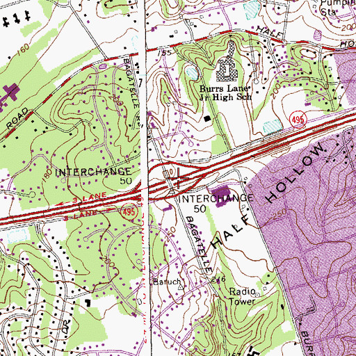 Topographic Map of Interchange 50, NY