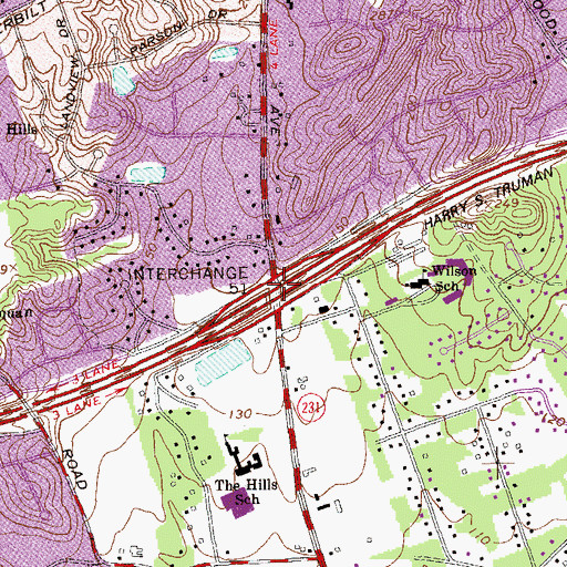 Topographic Map of Interchange 51, NY