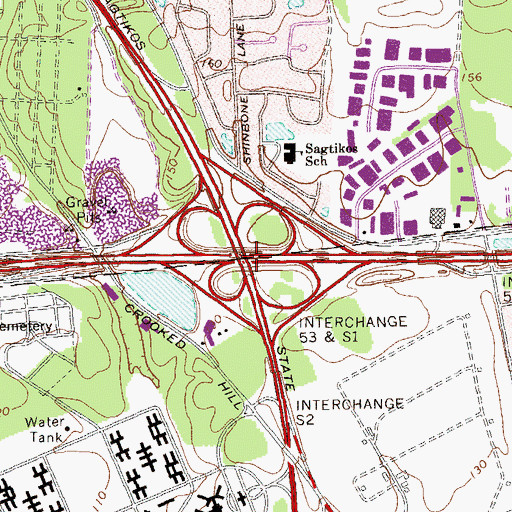 Topographic Map of Interchange 53, NY