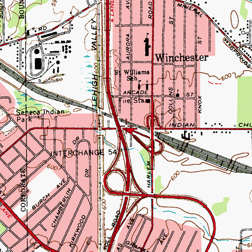 Topographic Map of Interchange 54, NY