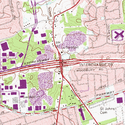 Topographic Map of Interchange 56, NY