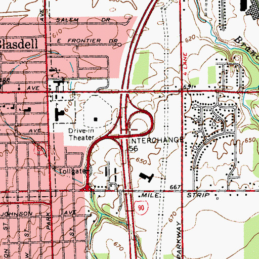 Topographic Map of Interchange 56, NY