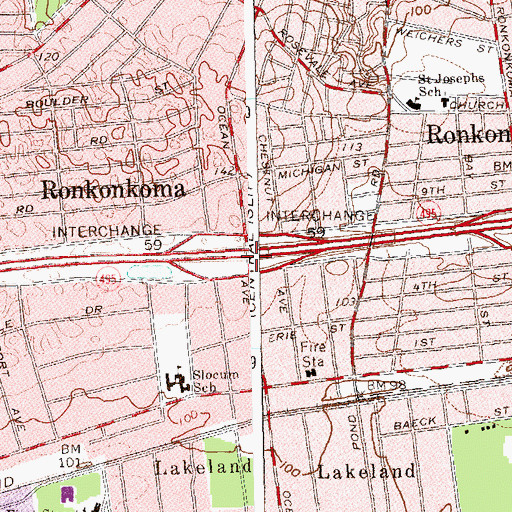 Topographic Map of Interchange 59, NY
