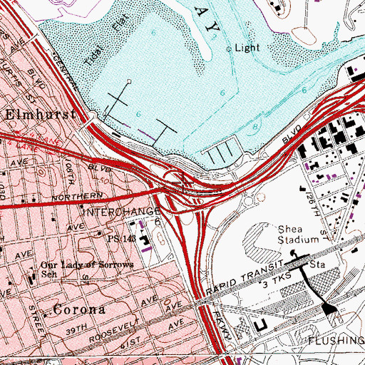 Topographic Map of Interchange 6, NY