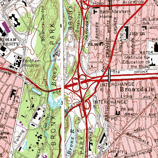 Topographic Map of Interchange 6, NY