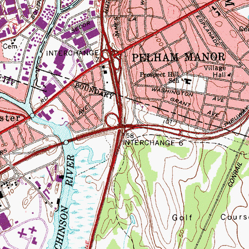 Topographic Map of Interchange 6, NY