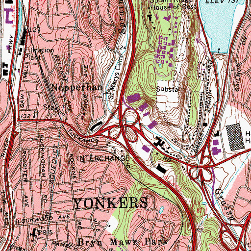 Topographic Map of Interchange 6, NY