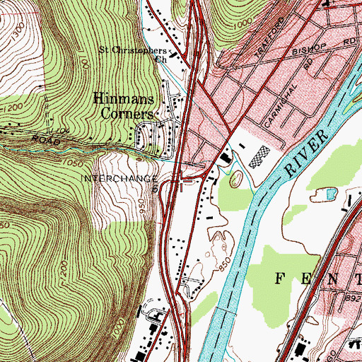 Topographic Map of Interchange 6, NY