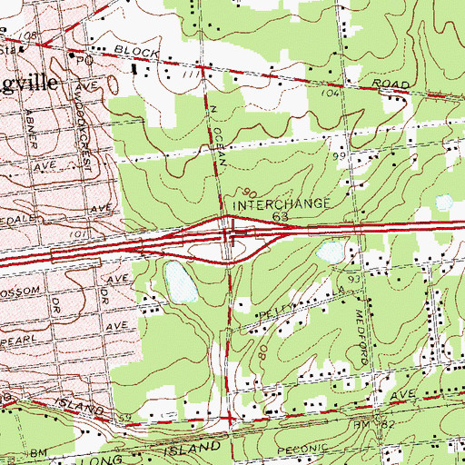 Topographic Map of Interchange 63, NY