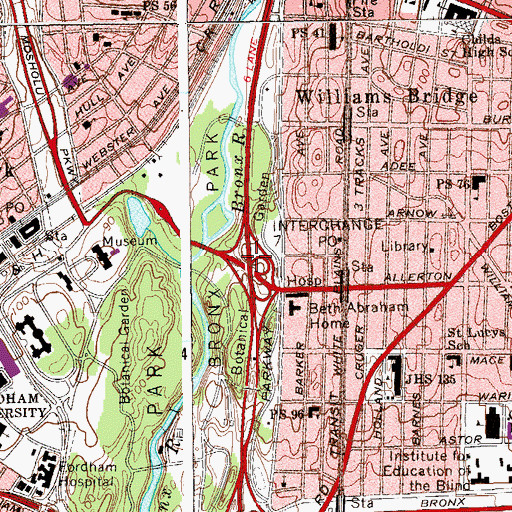 Topographic Map of Interchange 7, NY