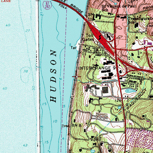 Topographic Map of Interchange 8, NY