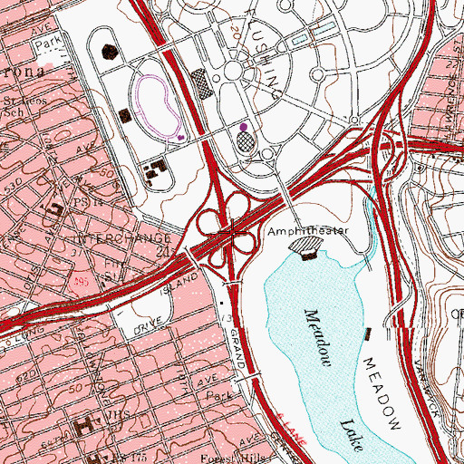 Topographic Map of Interchange 8, NY