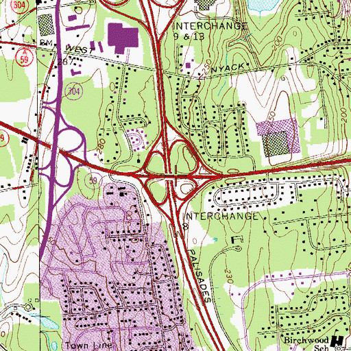 Topographic Map of Interchange 8, NY