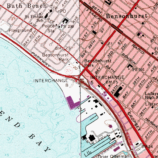 Topographic Map of Interchange 8, NY
