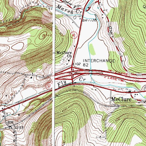 Topographic Map of Interchange 82, NY