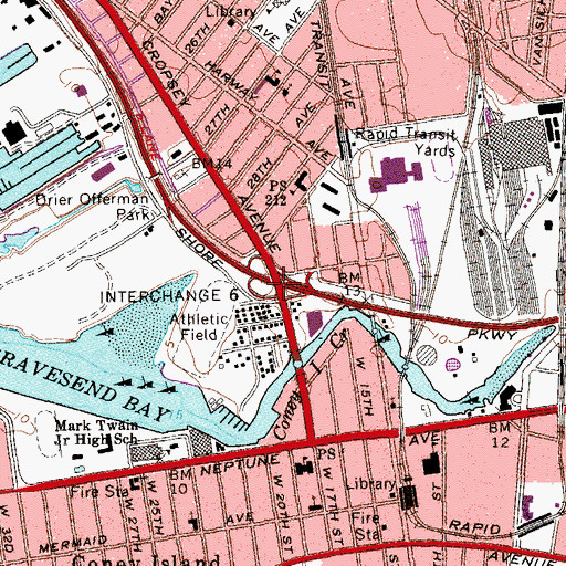 Topographic Map of Interchange 9, NY