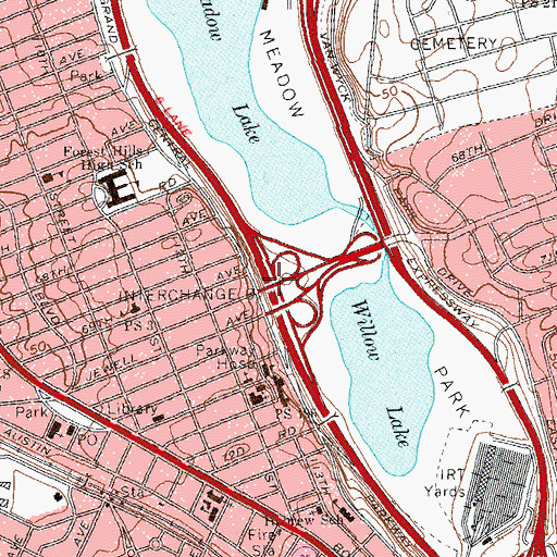 Topographic Map of Interchange 9, NY