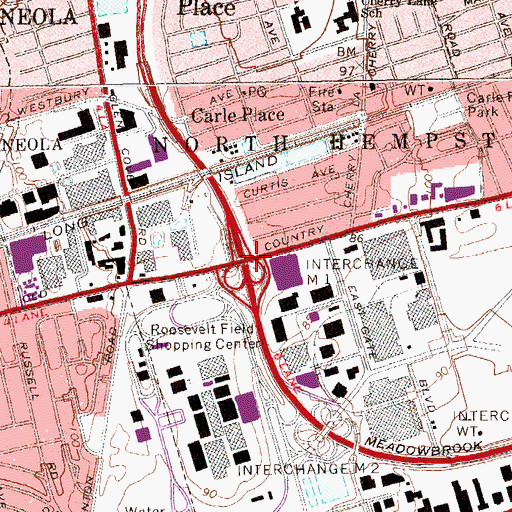 Topographic Map of Interchange M 1, NY
