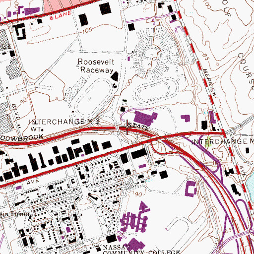 Topographic Map of Interchange M 3, NY