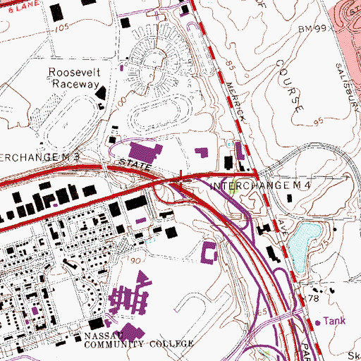 Topographic Map of Interchange M 4, NY