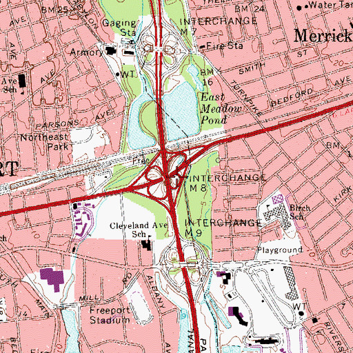 Topographic Map of Interchange M 8, NY