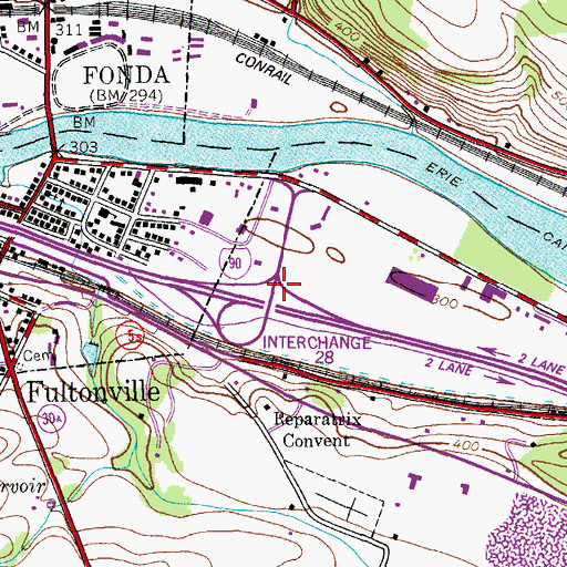 Topographic Map of Interchange Number 28, NY