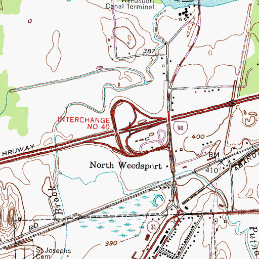 Topographic Map of Interchange Number 40, NY