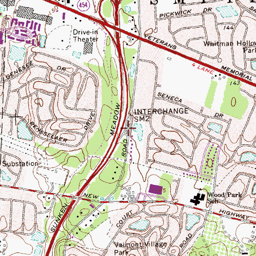 Topographic Map of Interchange SM2, NY