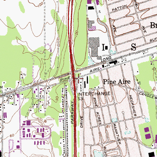 Topographic Map of Interchange S3, NY