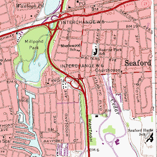 Topographic Map of Interchange W 6, NY