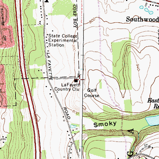Topographic Map of LaFayette Country Club, NY
