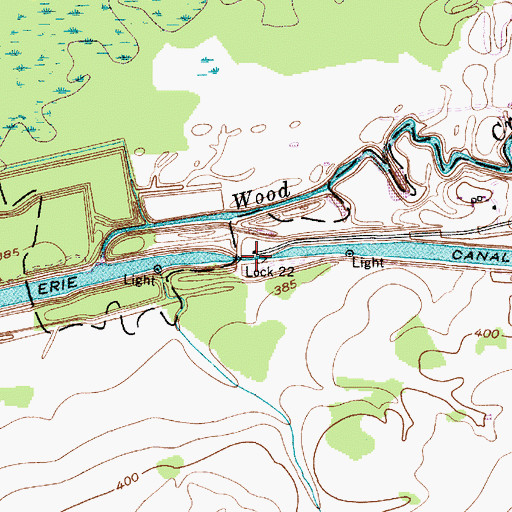 Topographic Map of Lock 22, NY
